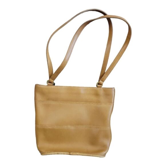 VINTAGE Tan COACH Bucket Style Purse w/ 2 Handles - Picture 3 of 9
